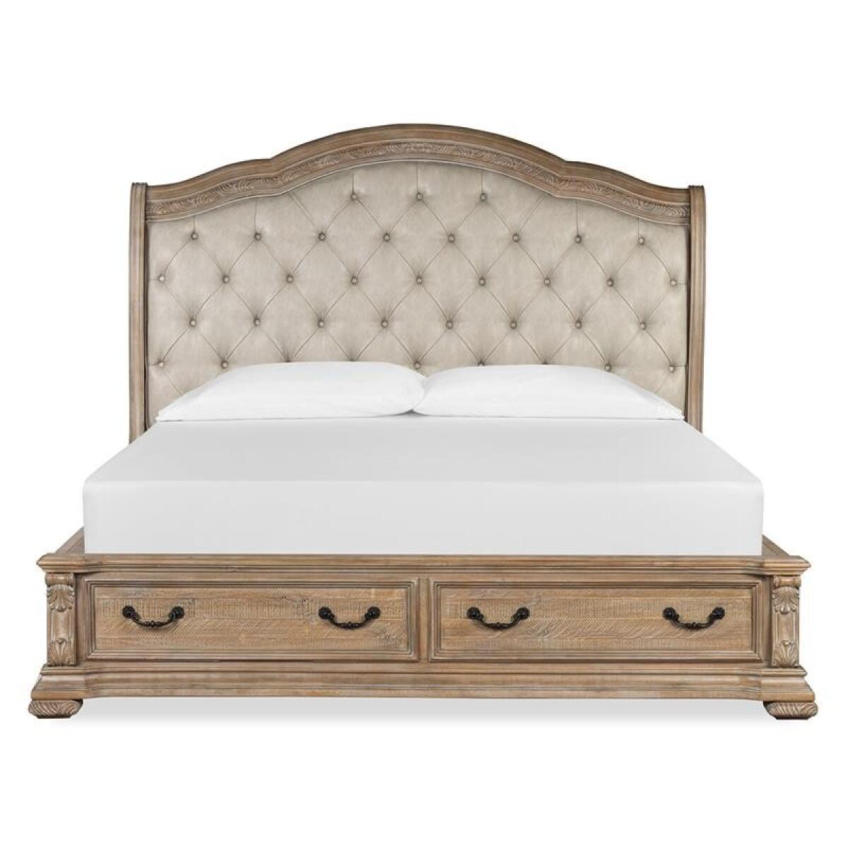 Marisol Wood King Sleigh Bed Storage Footboard SU - Image 2