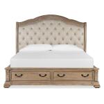 Marisol Wood King Sleigh Bed Storage Footboard SU