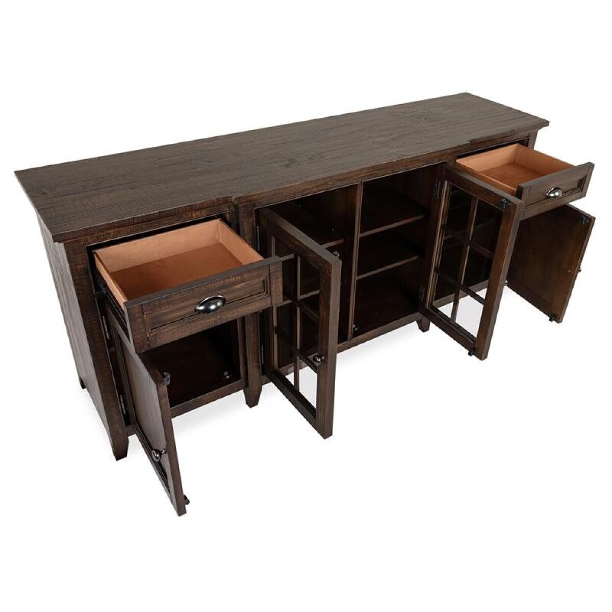 Bay Creek Console 70″ Entertainment Stands Brown 5