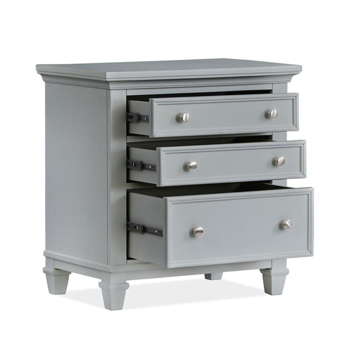 Charleston Drawer Nightstand – Grey Nightstands Gray 9