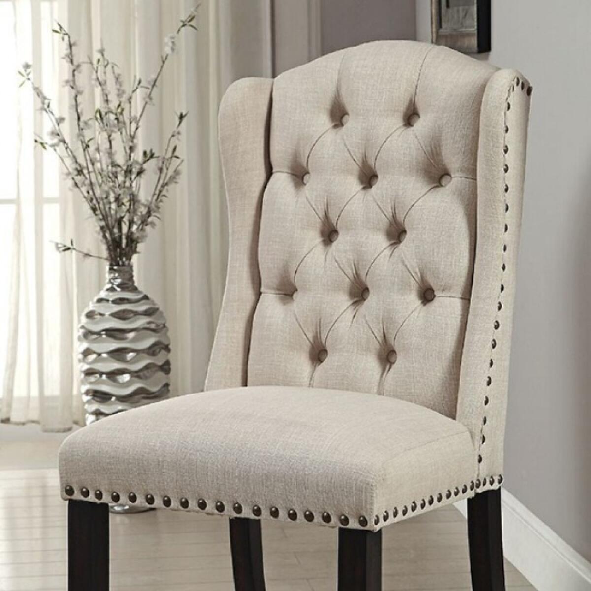 Sania Side Chair (2/Box) Chairs & Benches Antique Black/Beige 4