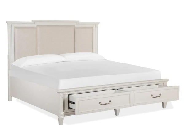 Willowbrook B5324-65A Complete King Panel Storage Bed w/Upholstered Headboard - Image 2