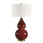 Gourd Table Lamp, Burgundy - Image 5