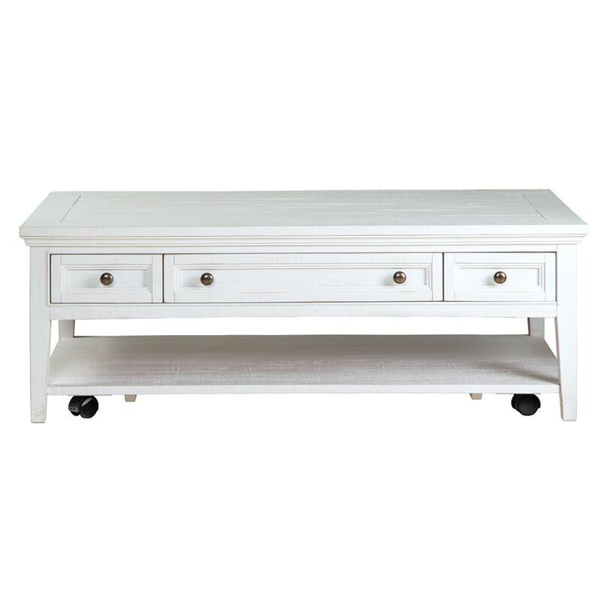 Heron Cove Rectangular Cocktail Table w/Casters - Image 4