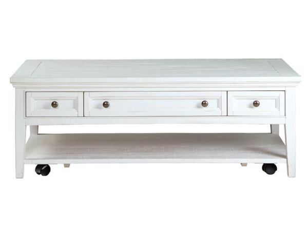 Heron Cove Rectangular Cocktail Table w/Casters - Image 4