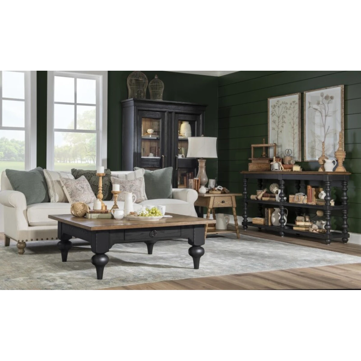 Turned Bobbin Leg Console Table Console Tables Barnwood Oak And Kettle Black 9