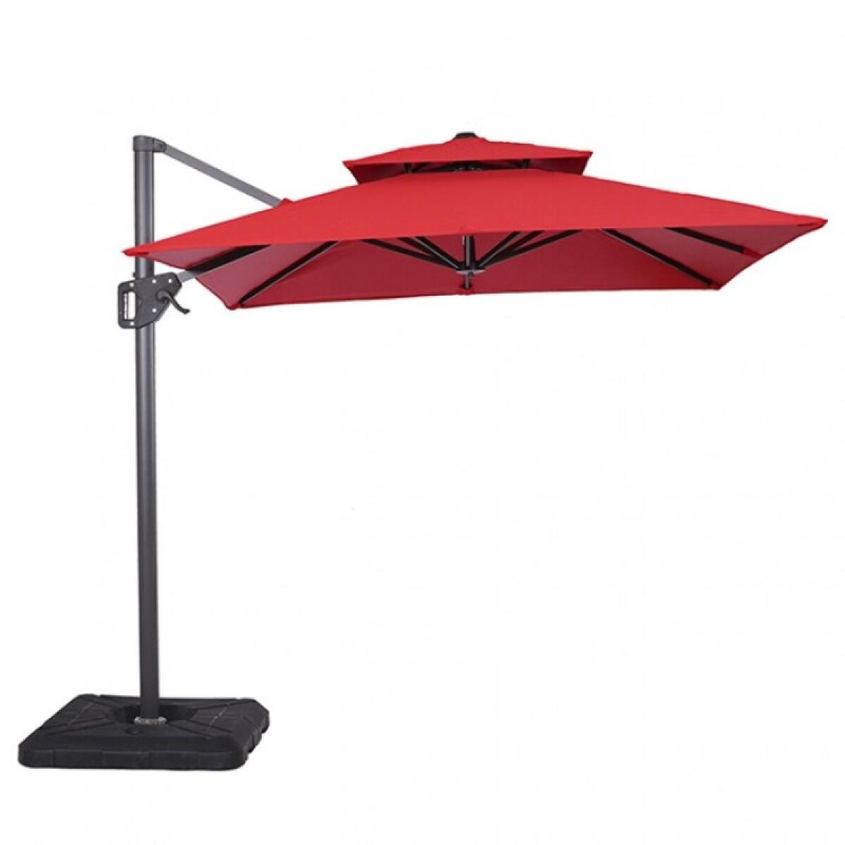 Fida 8 Ft Square Umbrella w/ Double Top + 37" Large Base - Image 2