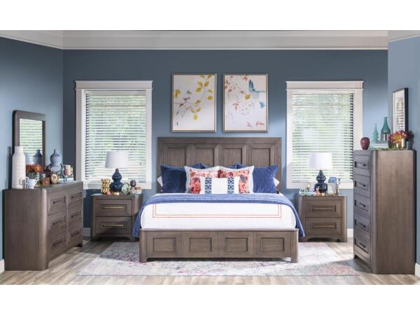 Complete Queen Panel Bed 5/0, 6 Drawer Dresser, Mirror, 2 Drawer Nightstand With Wood Top Bedroom Sets Bedroom Sets