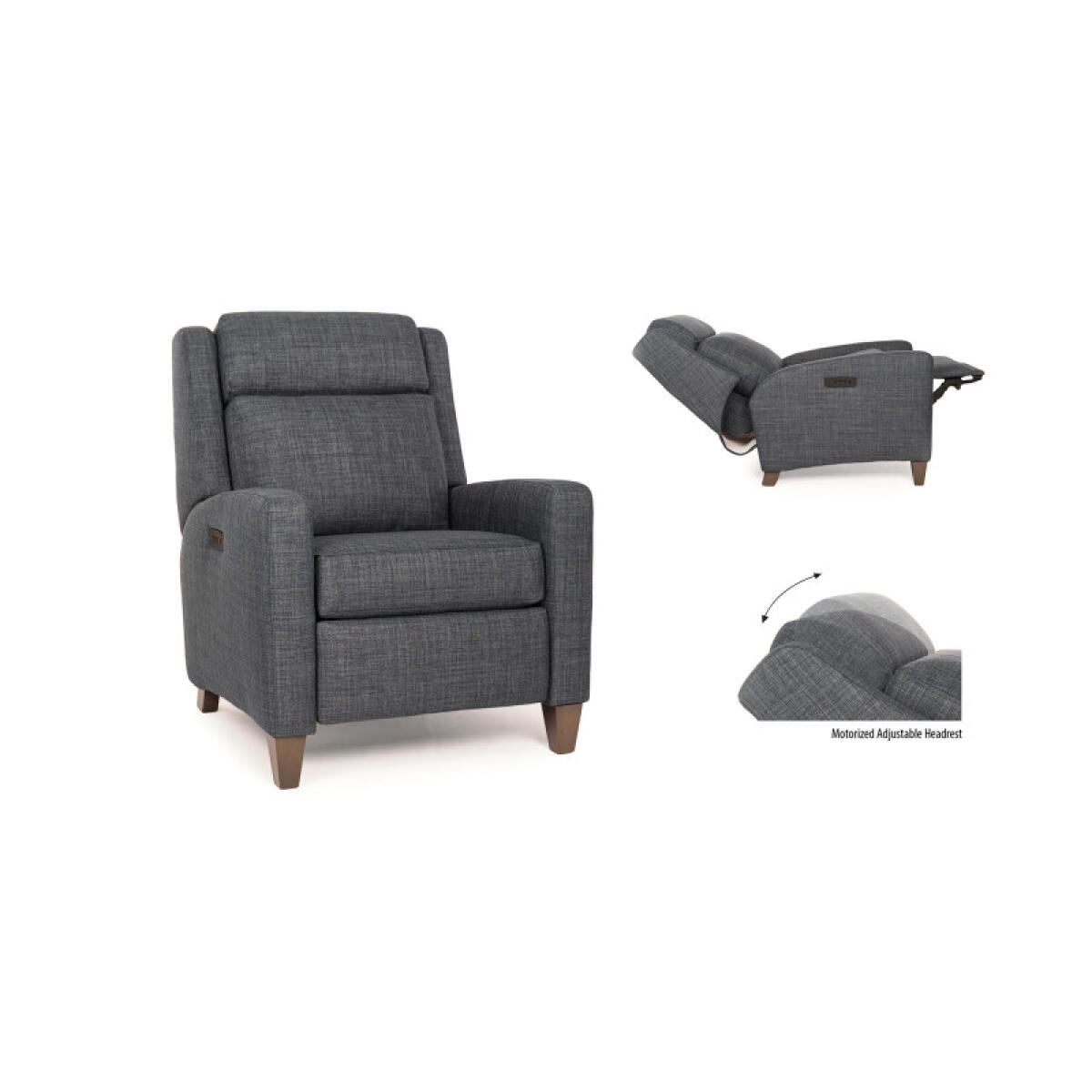Motorized Reclining Chair / Headrest 739-83 Recliners Gray 4