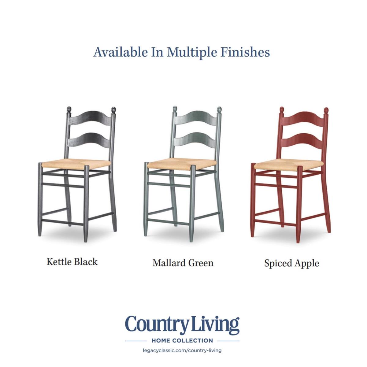 Rush Seat Ladder Back Counter Height Chair - Image 8