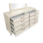 Double Drawer Dresser with Landscape Mirror Dressers Cream 12