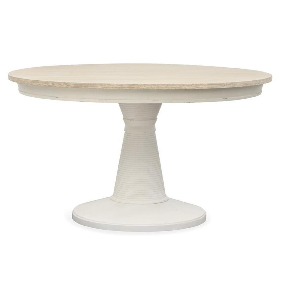 Echo Isles Wood 54″ Round Dining Table Base SU Dining Table Bases Cream 4