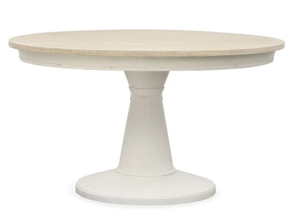 Echo Isles Wood 54″ Round Dining Table Base SU Dining Table Bases Cream