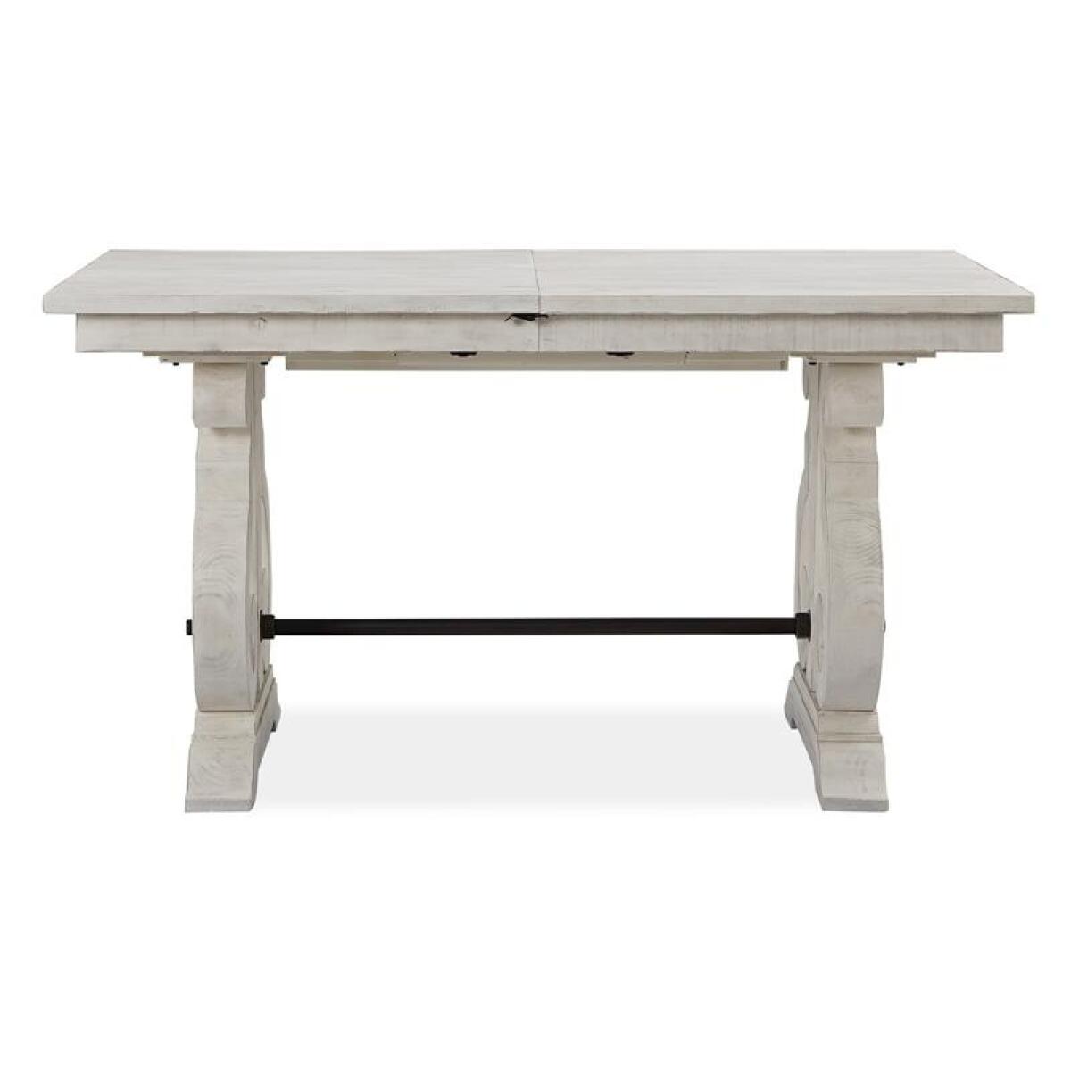 Bronwyn Rectangular Counter Height Table Dining Tables Alabaster, Toasted Nutmeg, Antique Brass w/Pewter Overlay, Baja Natural Fabric 13