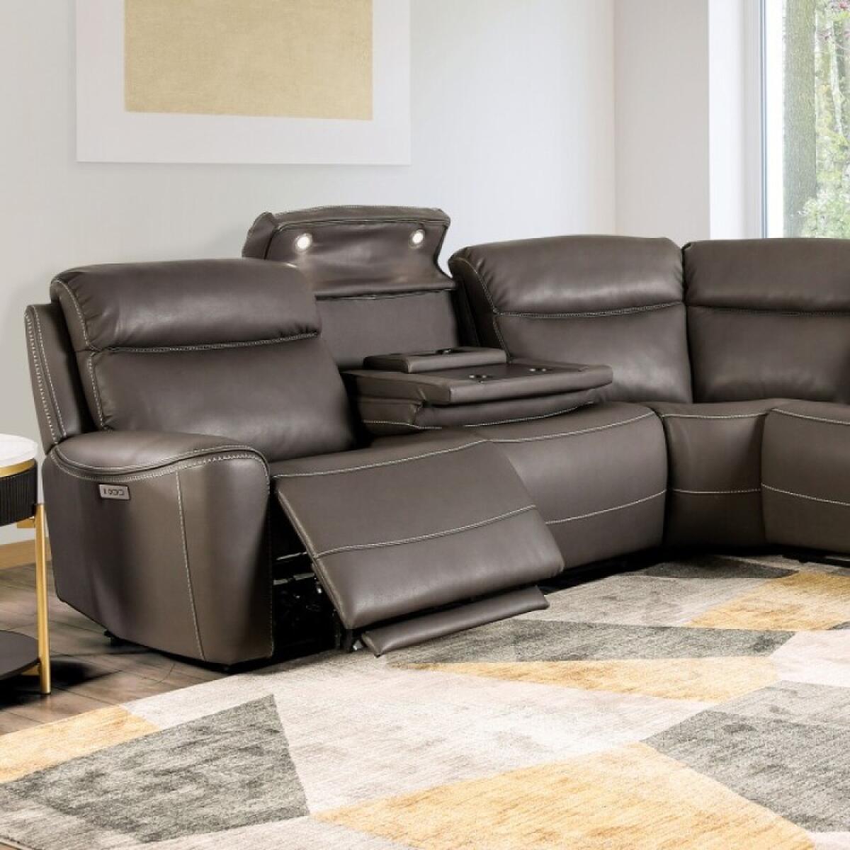Edmondus Power Sectional Sectionals Brown 4