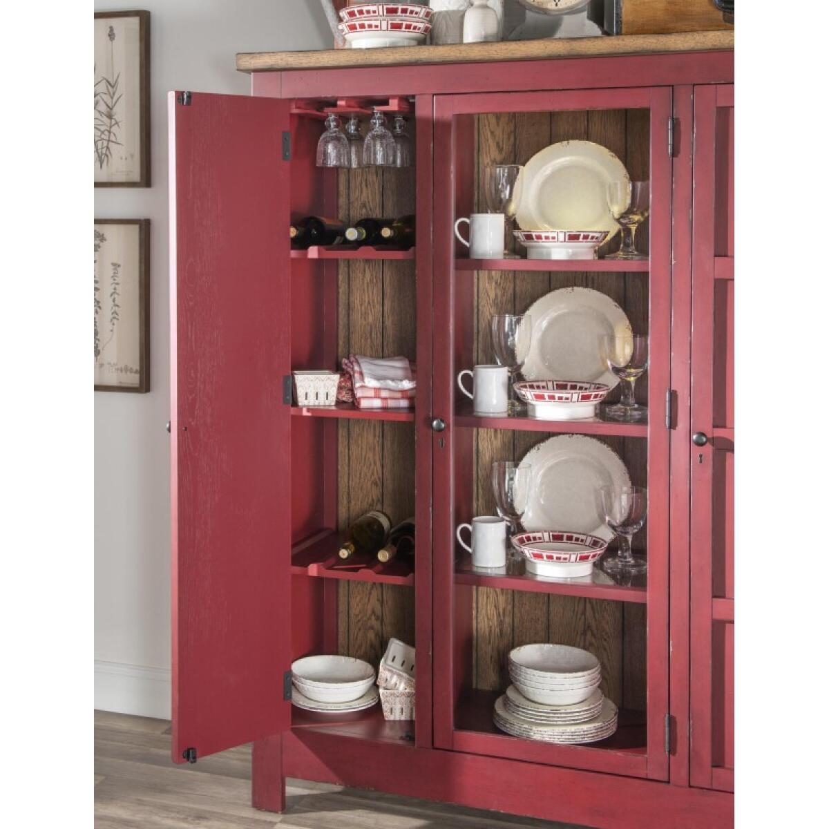 Pie Safe Dining Storage Barnwood Oak And Spiced Apple 10