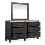 Drawer Dresser with Landscape Mirror Dressers Black 8