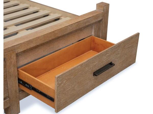 Plum Creek - LT. Brown Complete King Panel Storage Bed - Image 3