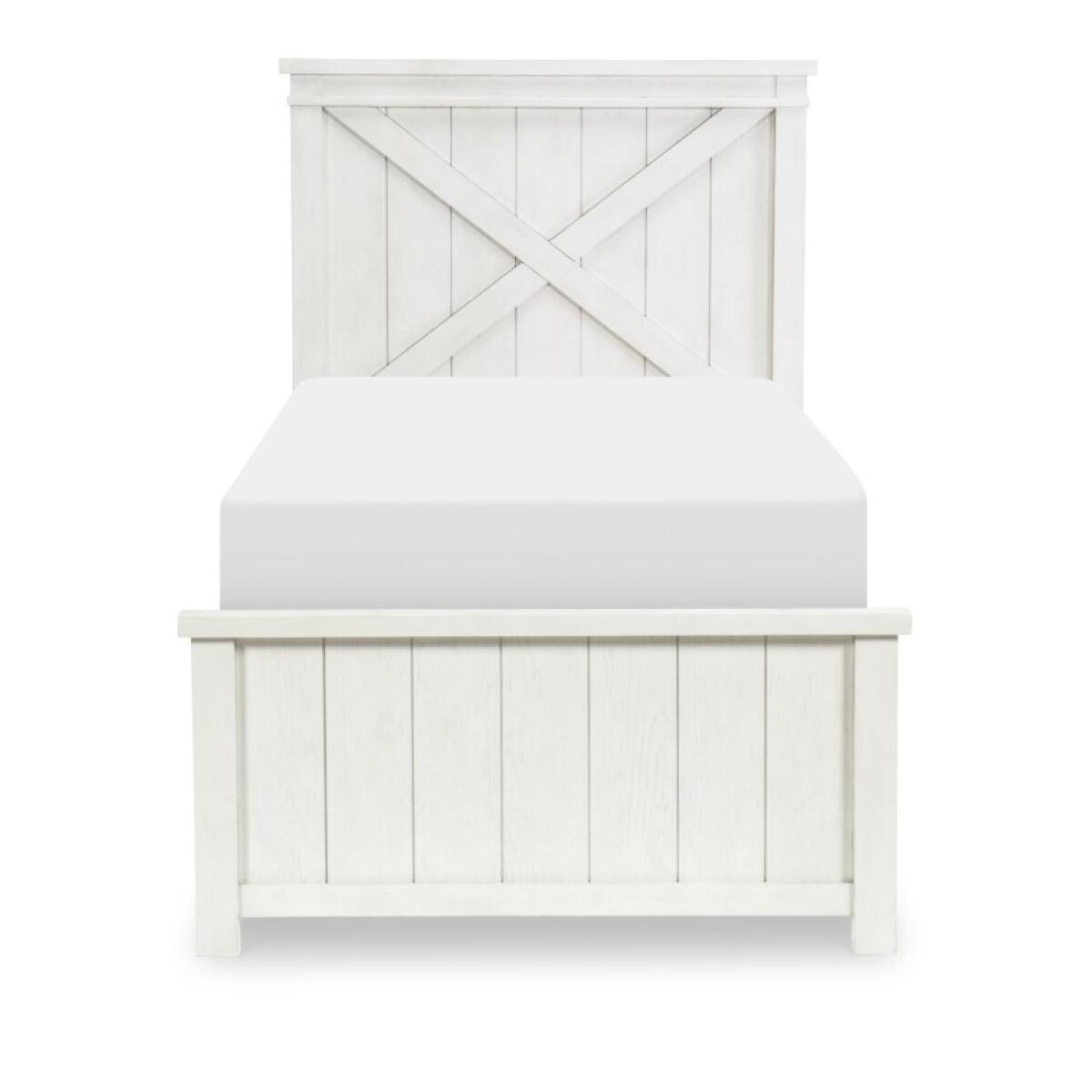 Complete Panel Bed Twin 33 White Finish Youth Beds Aged White 6