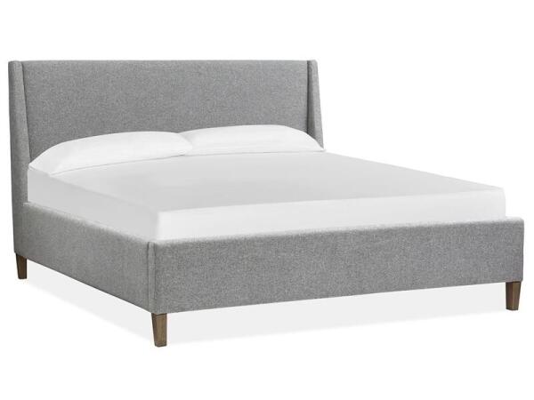 Lindon Complete King Grey Upholstered Island Bed - Image 3