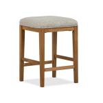 Lindon Stool w/Grey Upholstered Seat