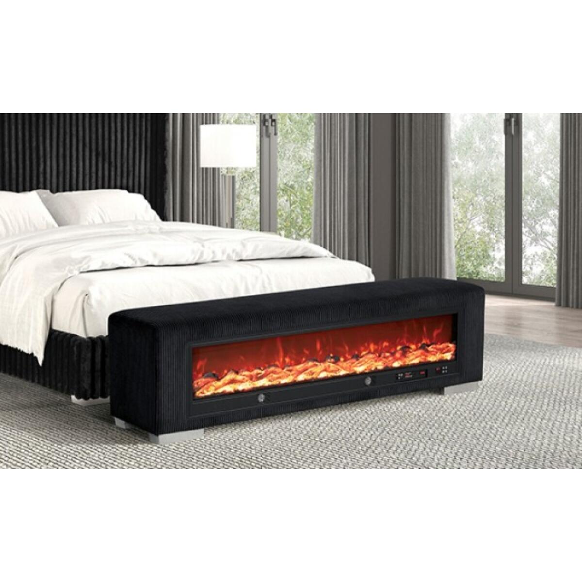 Elnath Bench w/ Visual Wood Log Fireplace - Image 3