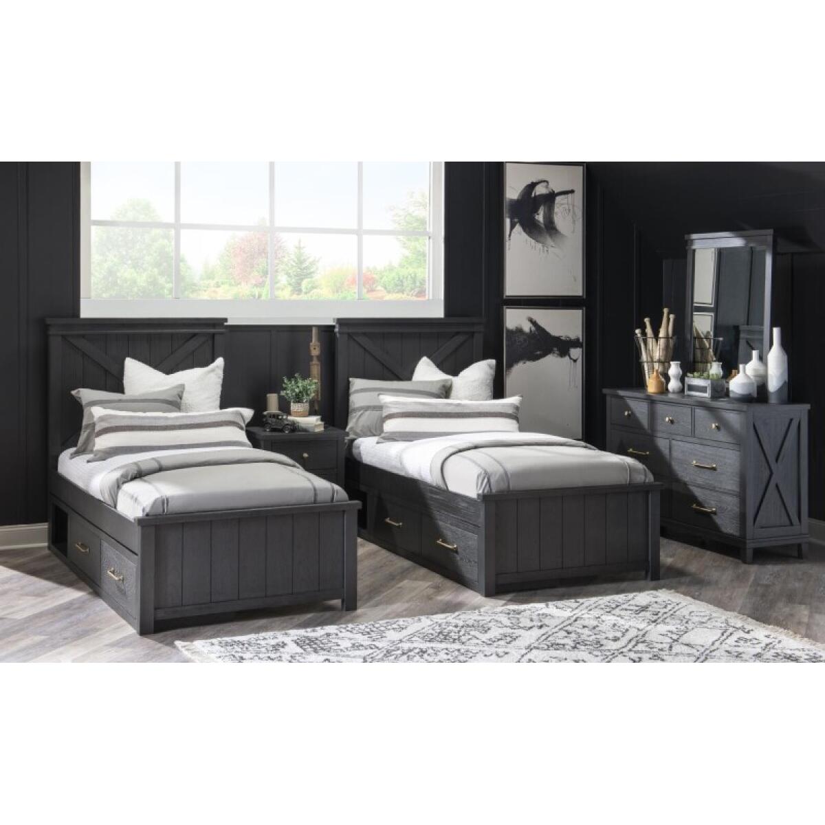 Complete Panel Bed Twin 33 Black Finish - Image 3