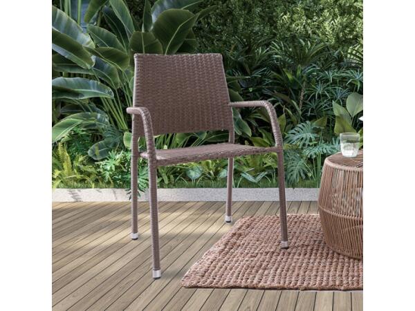 Elani Stacking Chair (2/STACK) Outdoor Chairs Brown