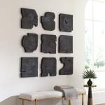 Bahati Wood Wall Decor, Black, S/9 Wall Decor Uttermost 6