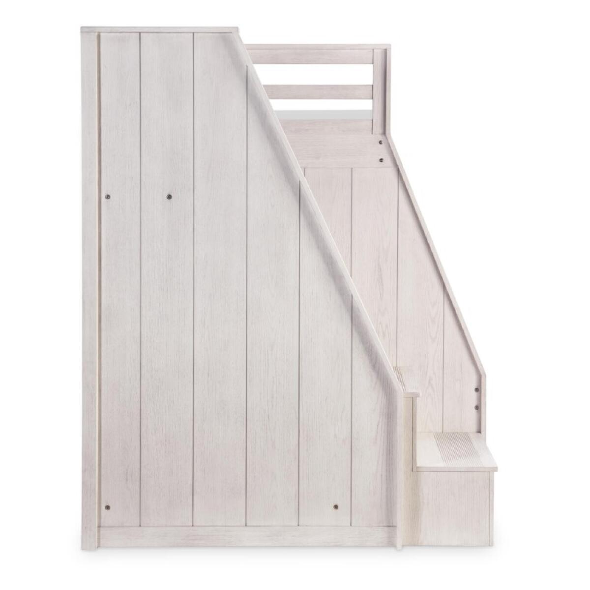 Complete Twin Over Full Bunk Bed Youth Beds Bleached Linen 6