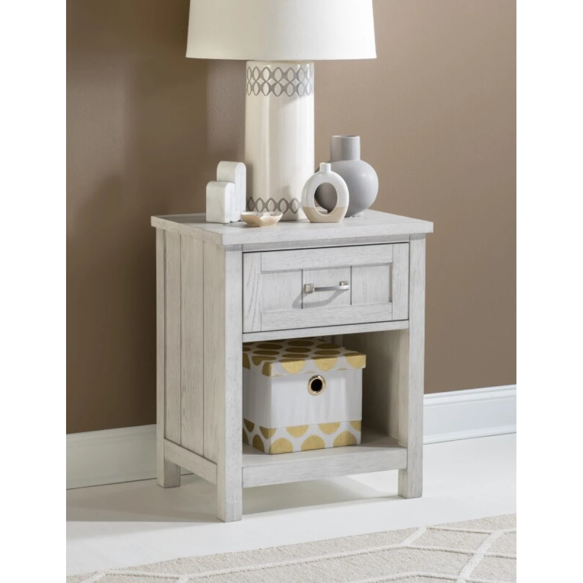 Drawer Open Nightstand Youth Nightstands Bleached Linen 5