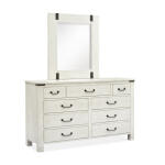 Drawer Dresser with Portrait Mirror Dressers Alabaster and Aged Iron 10