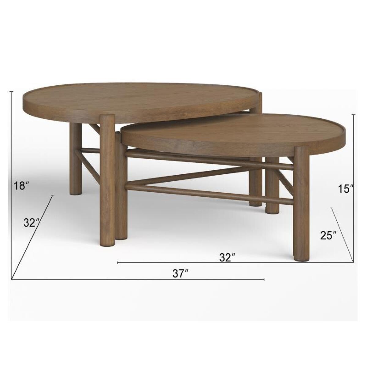 Hadleigh Brown Nesting Cocktail Table - Image 3