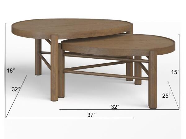 Hadleigh Brown Nesting Cocktail Table - Image 3