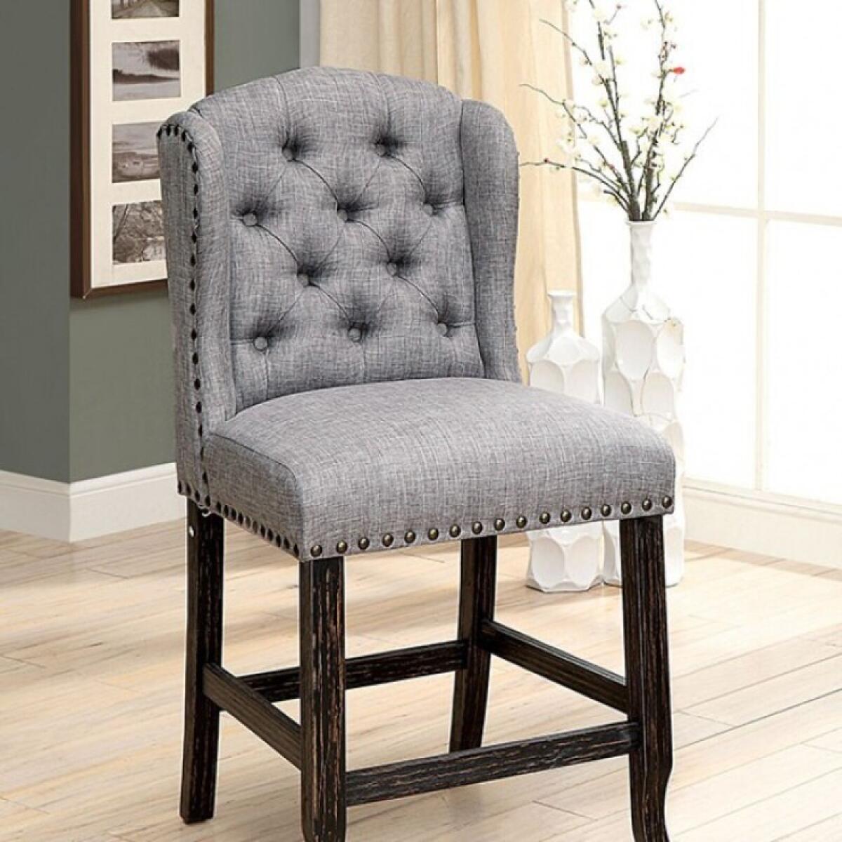 Sania Counter Ht. Chair (2/Box) Barstools Antique Black/Light Gray 4