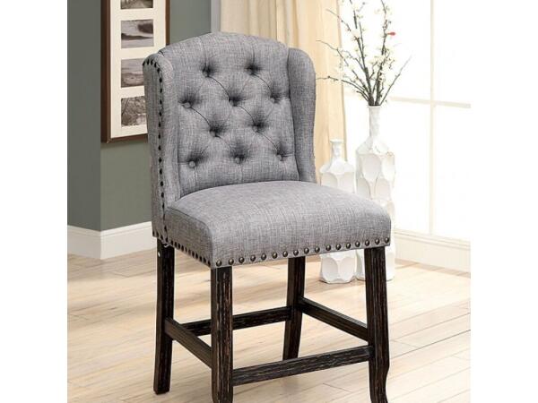 Sania Counter Ht. Chair (2/Box) Barstools Antique Black/Light Gray