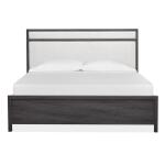 Merrifield - Black Wood King Panel Bed Upholstered Headboard KD