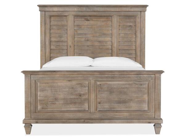 Lancaster Wood Queen Shutter Panel Bed Headboard KD Bed Parts Bed Parts