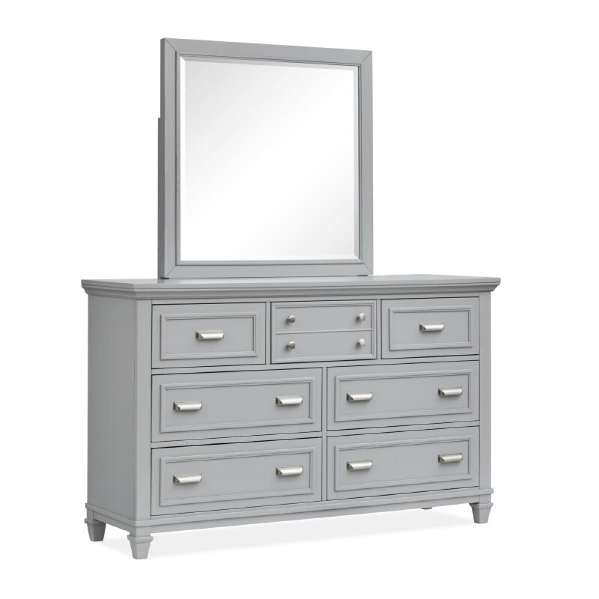 Drawer Dresser_Grey with Landscape Mirror_Grey Dressers Dressers 5