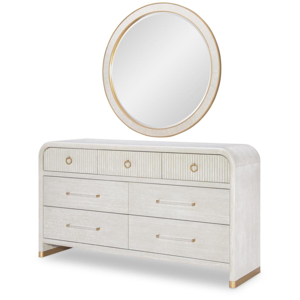 Round Mirror Bedroom Mirrors Cream 6