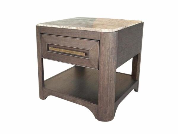 Square End Table With Stone Top End tables Brown 8
