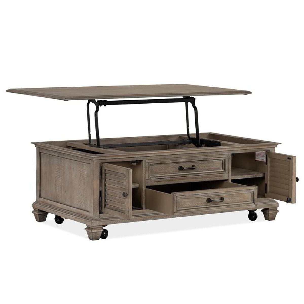 Lancaster Lift Top Storage Cocktail Table w/Casters - Image 8
