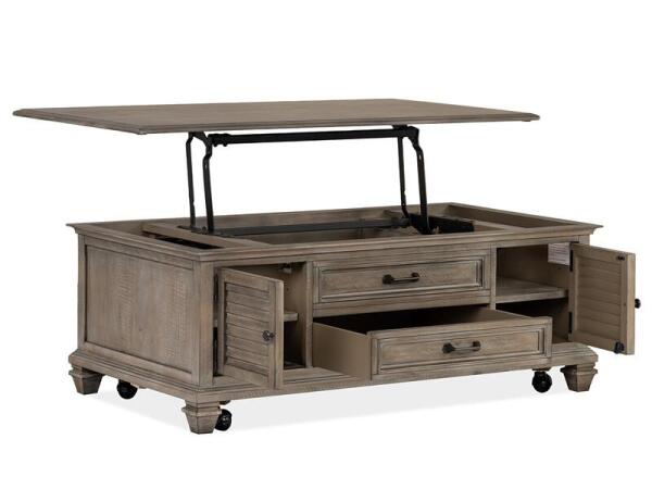 Lancaster Lift Top Storage Cocktail Table w/Casters - Image 8