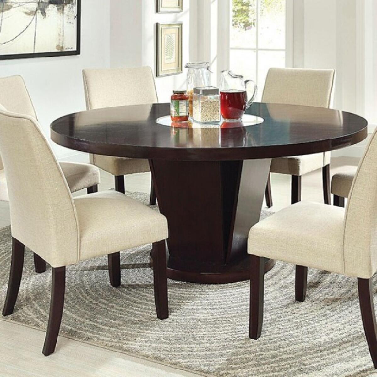 Cimma Round Dining Table Dining Tables Brown 4