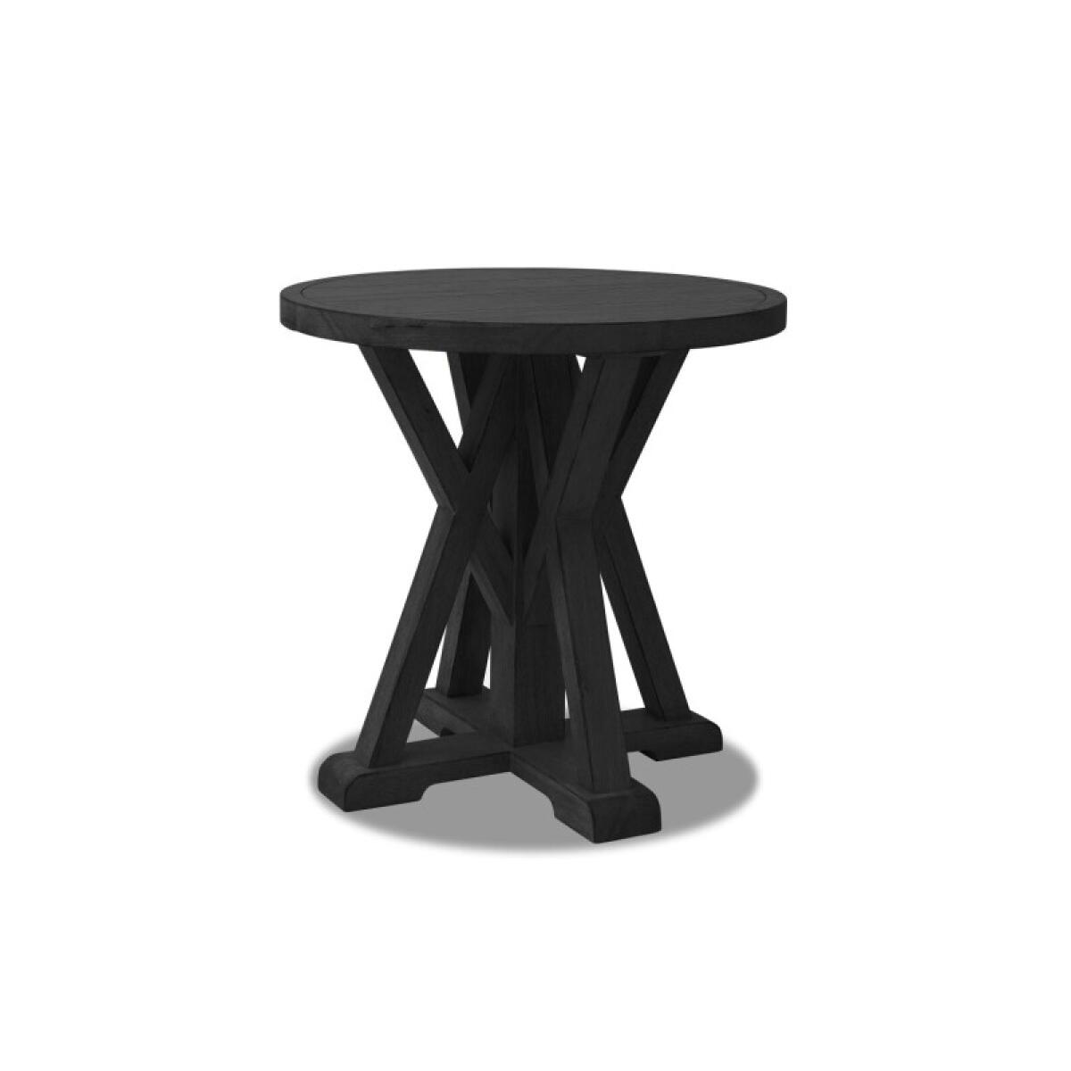 Round End Table End tables Black 6