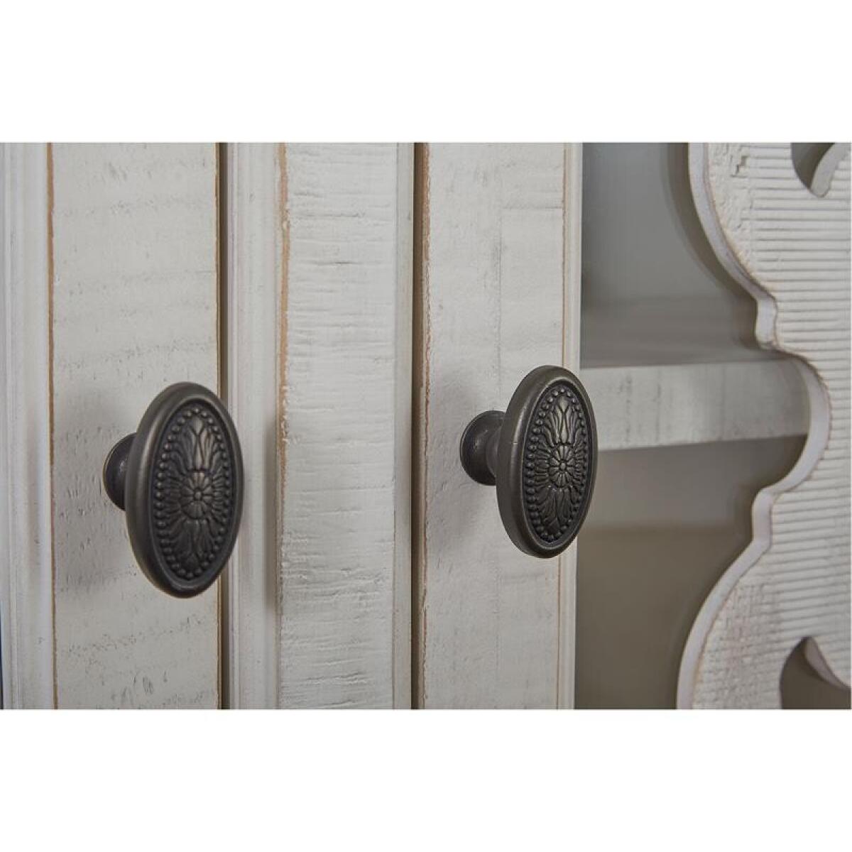 Bronwyn Server Dining Storage Alabaster, Toasted Nutmeg, Antique Brass w/Pewter Overlay, Baja Natural Fabric 6