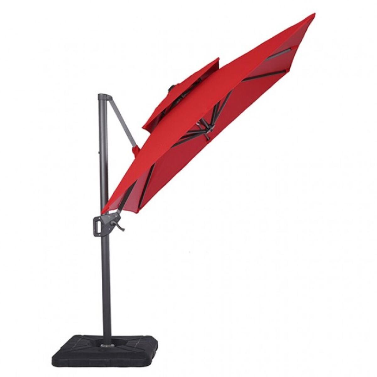 Fida 8 Ft Square Umbrella w/ Double Top + 37" Large Base - Image 3
