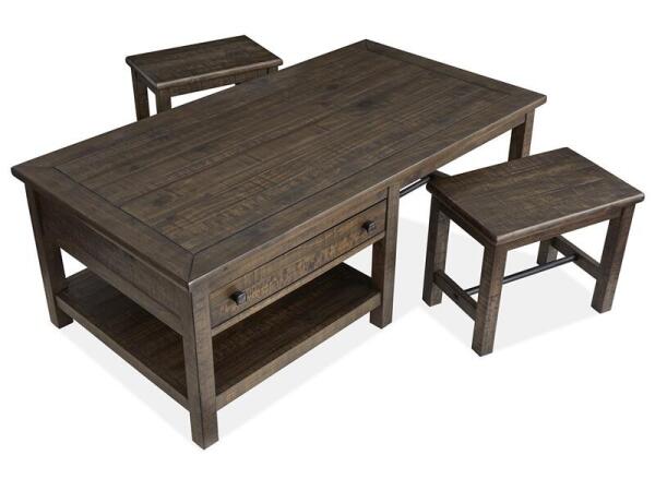 Smithton Rectangular Cocktail Table w/2 Stools - Image 11