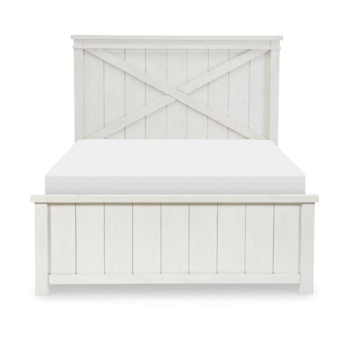 Complete Panel Bed Full 46 White Finish Youth Beds Aged White 6
