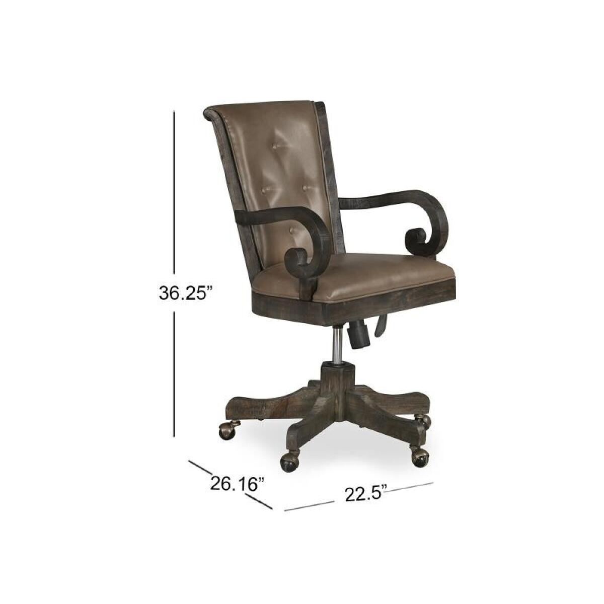 Bellamy Fully Upholstered Swivel Chair Office Chairs Brown 7